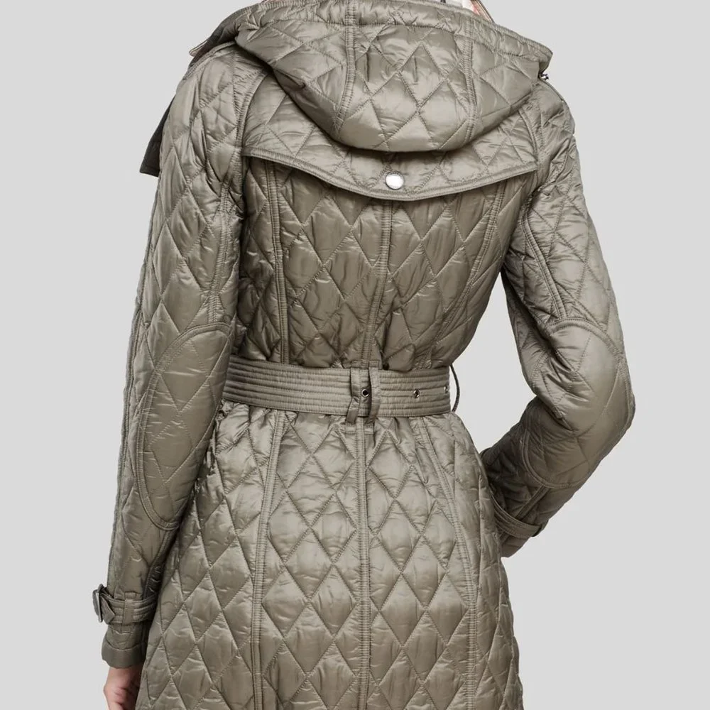 Burberry Finsbridge Quilted Jacket Size Small Mink Gray - Picture 2 of 8